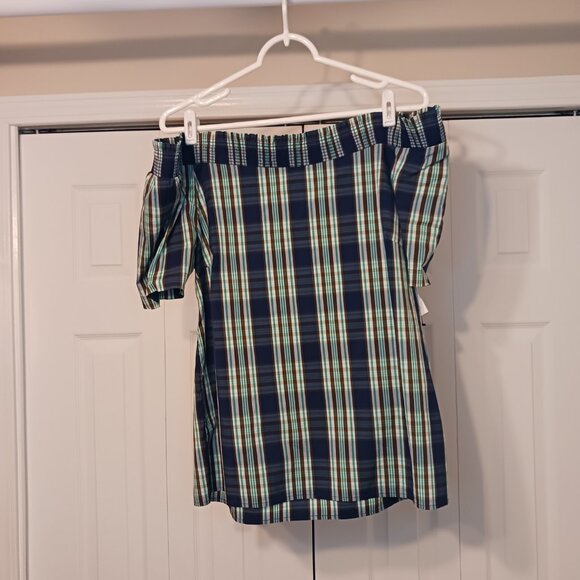 3/$18 - Talbots Blue/Green Short Sleeve Top Size S - Picture 1 of 6